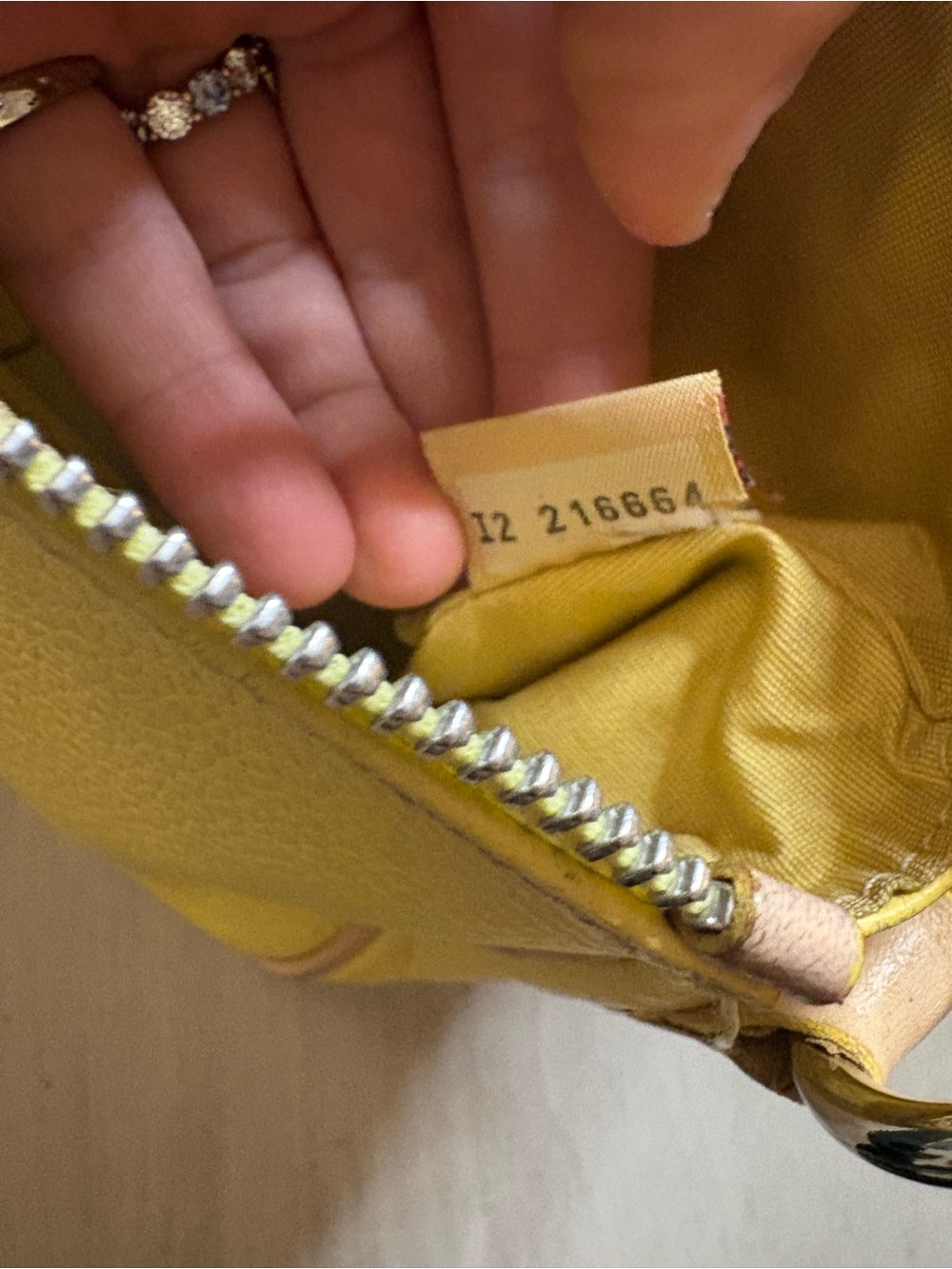 Dooney & Bourke Yellow Shoulder Bag with Tan Trim - Picture 12 of 15